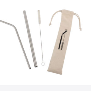 Set Bolsa Pajita Inox